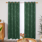 1 x RAW Customer Returns Deconovo curtains living room blackout curtains, opaque curtains, living room with eyelets, thermal curtain for bedroom, 290 x 140 cm height x width , forest green, set of 2 - RRP €47.36