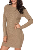 1 x RAW Customer Returns Viottiset Women s Knitted Jumper Dress Crew Neck Long Sleeve Winter Mini Dress Beige L - RRP €36.22