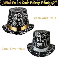 5 x RAW Customer Returns Bdecoll Pack of 4 New Year s Eve party hats - gold-black party hat paper hats creative headdress decorations hat made of cardboard, unisex, New Year s Eve, New Year s Eve, party - RRP €80.45