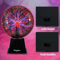 1 x RAW Customer Returns 20cm Magic Plasma Ball, Theefun Luminous Ball Electrostatic Ball Touch Sensitive Lightning Ball, Flashing Educational Toy Physics Flash Light Plasma Lamp Sphere Light Effects - RRP €48.08