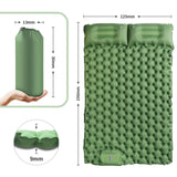 1 x RAW Customer Returns EXLECO Camping Sleeping Pad 2 Persons Self-Inflating Air Mattress Outdoor Camping Mattress with Pillow Sleeping Pad Foldable Ultralight Air Bed Inflatable Camping Mat with Foot Pump for Beach Tent Green - RRP €58.92