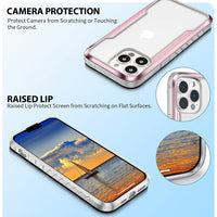 1 x RAW Customer Returns Safe Case for iPhone 13 Pro Max Shockproof Metal Frame Heavy Duty Protective Case, Mobile Phone Case Compatible with iPhone 13 Pro Max 6.7, Wireless Charging Clear Case, Pink - RRP €24.19