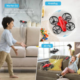 1 x RAW Customer Returns TOMZON Pack of 2 A24 Mini Drone for Children with Fight Mode, Airplane Remote Controlled RC Quadcopter for Beginners, 4 Batteries, 360 Propeller Protection, Throw Go 3D Flip Circle Flight, Mini Drone, Blue and Red - RRP €73.61