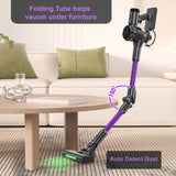 1 x RAW Customer Returns KOHE K10 Cordless Vacuum Cleaner 33000PA 500W Cordless Vacuum Cleaner, Up to 55 Minutes Running Time, 6-in-1 Cordless Vacuum Cleaner with Green LED Lights, Flexible Motorized Floor Brush, 4 Power Levels, Purple - RRP €134.99