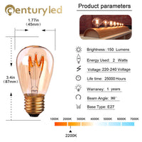 1 x RAW Customer Returns Century Light Pack of 6 E27 Vintage LED Light Bulbs 2W Candle Filament Replaces 20W 150lm 2200K extra warm white 360 230V, spiral bulb, not dimmable - RRP €24.99