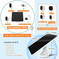 1 x RAW Customer Returns 6W Solar Panel Charger for Arlo Ultra, Arlo Ultra 2, Arlo Pro 3, Arlo Pro 4, Pro 3 Floodlight Security Camera, 3m Magnetic Charging Cable, IP65 Weatherproof 5V Solar Module with 360 Wall Mount 1Pack  - RRP €19.67