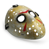 1 x RAW Customer Returns CASACLAUSI Jason Mask Cosplay Halloween Costume Mask Prop Horror Hockey Adult Adult Size Black Eyes - RRP €13.99