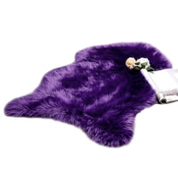 1 x RAW Customer Returns MIULEE Faux Fur Rug Fluffy Soft Warm Modern Floor Mat Sofa Mat Faux Fur Decorative Fur Irregular Bed Rug Wool Longhair Look Cozy 60x90 cm Purple - RRP €23.0