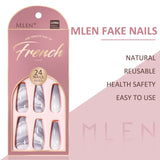 3 x Brand New Mlen 24 Pieces False Nails Press on Tips Full Cover Fake Nails Long Ballerina Artificial Nails Comfortable for Women and Girls Party and Home DIY Spicy - RRP €54.0