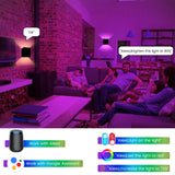 1 x RAW Customer Returns Meinice Smart RGB wall light indoor outdoor, WiFi LED wall lamp with app voice control, timer, compatible with Alexa Google Assistant, adjustable beam angle wall light for living room black  - RRP €33.26