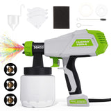 1 x RAW Customer Returns Huepar Tools paint spray system, 450W 800ml paint sprayer electric paint spray gun with 3 nozzles and 3 spray patterns for paints, with adjustable air and paint flow, glazes and paint quantity regulation-SG450 - RRP €41.34