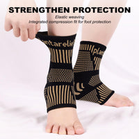 2 x Brand New Plantarelief 2 Pairs Copper Compression Socks, Plantar Fasciitis Compression Socks, for Men and Women, Plantar Fasciitis, Sports Band Damage, - RRP €39.7