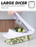 1 x RAW Customer Returns GDL vegetable cutter, dicer with 2 interchangeable blades, onion cutter, potato cutter, fruit cutter with 1.2L container for salad, onion, potato, carrot. White  - RRP €28.22