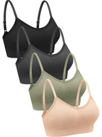 1 x RAW Customer Returns Geyoga 4 Pack V Wireless Sports Bra X-Large, Black, Green, Dark Grey, Pink  - RRP €31.99