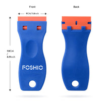 1 x RAW Customer Returns FOSHIO 2 Pack Plastic Scraper with 100 Plastic Blades, Plastic Scraper for Vinyl Sticker Removal Glass and Window, Sticker Remover Blue - RRP €14.11