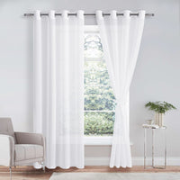 1 x RAW Customer Returns DWCN Sheer Voile Curtain Transparent Curtain with Eyelets 2 Pieces Eyelet Curtain for Living Room Baby Room Bedroom White 240 x 140 cm H x W  - RRP €20.8