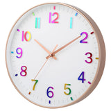 1 x RAW Customer Returns HZDHCLH Radio Controlled Clock 30 cm Large Dial Wall Clock Silent, Suitable for School, Home, Wall Decoration Rose Gold  - RRP €33.99