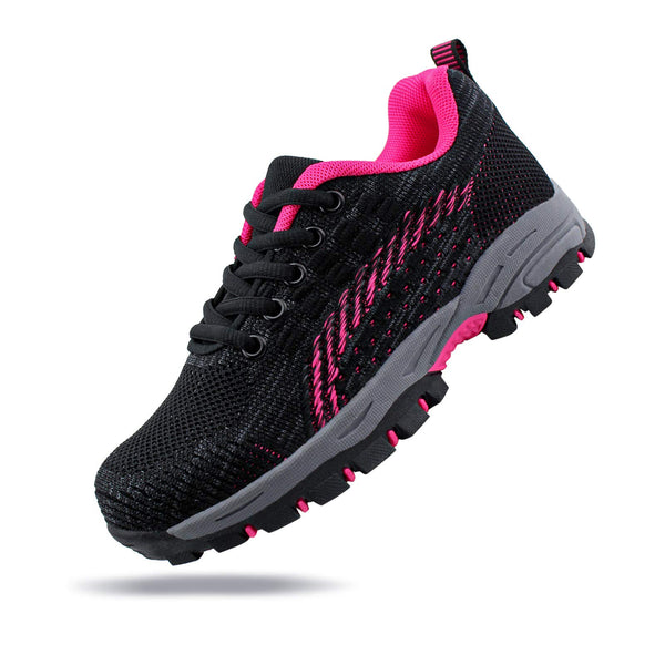 1 x Brand New JABASIC Kids Hiking Shoes Outdoor Adventure Sporty Sneakers 28EU, Black Fuchsia  - RRP €36.29