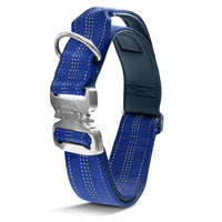 2 x Brand New Black Rhino Ultra Soft Padded Neoprene Tactical Dog Collar for Medium Large Dogs XL Durable metal buckle Padded Dog Training Handle XL, Blue  - RRP €36.0