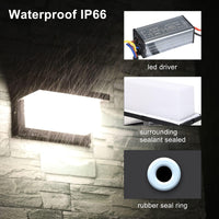 1 x RAW Customer Returns Lightsjoy LED Wall Light Outdoor 18W IP66 Waterproof Outdoor Lamp Outdoor Lighting Wall Rectangle Wall Lamp Aluminum Outdoor Wall Light for Outdoor Area Outdoor Porch Garage-Neutral White - RRP €33.99