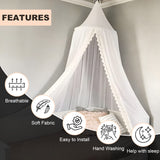 1 x RAW Customer Returns Chiffon bed canopy, GINKAGO children s room insect protection canopy decorative mosquito net, breathable white, 240 x 60 x 400 bottom circumference cm - RRP €39.99