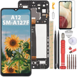 1 x RAW Customer Returns YHX-OU 6.5 Black Frame Display For Samsung Galaxy A12 SM-A127F SM-A127F DS LCD Display Touch Screen Replacement Screen Glass Assembly with Tools 1 piece protective film - RRP €27.11