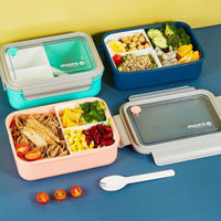 1 x Brand New Busnos lunch box adults with 3 compartments Bento box office lunch box leak-proof snack box school snack box garden with compartments lunch box snack box breakfast box can - RRP €20.4