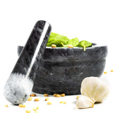 1 x RAW Customer Returns Coninx mortar and pestle set - anthracite natural stone spice mortar - herb mortar for preparing guacamole and pesto - 15 cm x 8 cm stone mortar with pestle - tablet mortar - mortar XXL - RRP €27.95