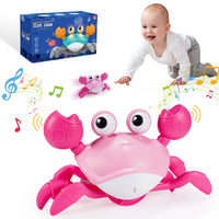 2 x RAW Customer Returns EUCOCO Crab toy for children aged 6 9 12 months, crawling crab toy aged 1 2 years, gift for children aged 1 2 3 years, birthday, pink musical toy - RRP €40.8