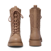 5 x Brand New DREAM PAIRS Women s Lace Up Boots, Latex Insole, Chunky Sole, Khaki, 40 EU - RRP €177.35