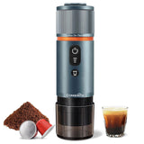 1 x RAW Customer Returns CONQUECO Portable Espresso Machine Electric Coffee Maker 12V Car Travel Espresso Machine - Self-Heating 8 Cups Battery Operated, Compatible with Nespresso Capsules - for Camping - Smoke Blue  - RRP €142.49