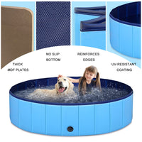 1 x RAW Customer Returns EONPOW Foldable Dog Pool 160x30cm - Large PVC Paddling Pool for Dogs, Non-Slip Swimming Pool, Foldable Dog Paddling Pool - RRP €41.74