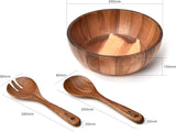 1 x RAW Customer Returns Bill.F Wooden Salad Bowl, 30cm Acacia Wood Salad Bowl Set, Large Salad Mixing Bowl with Servers, 3 Piece Large Salad Bowl Set - RRP €49.99