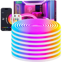 1 x RAW Customer Returns Lamomo Neon LED Strip 10m, RGB LED Strip with Remote APP Control, Waterproof Flexible LED Strip, Music Sync Indirect Lighting Tape for Living Room, Bedroom, Playroom - RRP €59.99