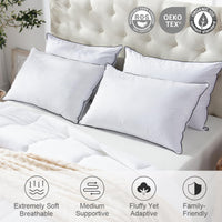 1 x RAW Customer Returns APSMILE Feather Pillow 80x80, Luxury Goose Down Sleeping Pillow, 100 Organic Cotton Cover, Hotel Collection Polyester Wrapped Bed Pillow White, 1 Piece  - RRP €64.45