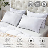 1 x RAW Customer Returns APSMILE down pillow 40x80 feather pillow with 3 chamber filling - luxury down pillow for sleeping, pillow 40x80 down pillow 100 organic cotton cover, soft supportive white, pack of 2  - RRP €63.9