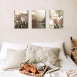 1 x RAW Customer Returns ANHUIB 3-piece poster set flower pictures, 3-part canvas pictures living room, pictures bedroom canvas nature, modern poster living room, wall pictures set bedroom, picture set bathroom wall decoration, gift - RRP €21.17