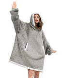 1 x Brand New eletecpro Oversized Hoodie Sweatshirt, Original Blanket Sweatshirt, Women s Hoodie, Super Soft Cozy Warm Comfortable, Suitable for Adults, Men, Women, Teenagers Gray  - RRP €21.17