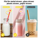 1 x Brand New Cobee Reusable Cute Drinking Straw Covers for 6-8mm Straw Pack of 10 Silicone Straw Caps Flowers Straw Tips Lid Daisy Dustproof Straw Stopper Straw Cover Cap - RRP €20.4