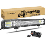 1 x RAW Customer Returns SKYWORLD LED work light bar, 23 inch 324W LED headlight light bar 12V 24V with wiring harness floodlight reflector combo work light additional headlight for 4x4 car offroad tractor SUV UTV ATV - RRP €61.88