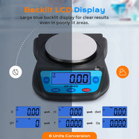 1 x RAW Customer Returns Bonvoisin Digital Laboratory Scale 600g 0.01g Precision Electronic Scale LCD Display Jewelry Scale Scientific Scale Battery Included g oz ct dwt T gn - RRP €53.42