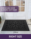 1 x RAW Customer Returns DEXI outdoor doormat, non-slip, 90 x 150 cm, dirt trapping mat, outdoor washable, weatherproof doormat outside inside, for front door, balcony or patio door, black - RRP €76.52