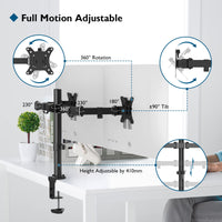 1 x RAW Customer Returns BONTEC monitor arm for PC screens from 13 - 32 inches, double monitor arm height adjustable with 2 installation methods, rotatable tilt rotatable, VESA 75 100 mm, black, max. load 10 kg - RRP €32.08