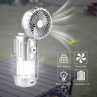 1 x RAW Customer Returns BoloShine Camping Lantern with Fan, USB Rechargeable Solar Camping Lamps with Fan Portable Outdoor Waterproof Tent Lamp, Portable Table Fan 180 Rotate for Travel Picnic Fishing - RRP €12.16