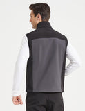 2 x Brand New KUTOOK Softshell Vest Men Sleeveless Windbreaker Fleece Lining Breathable Windproof 2XL Black Gray - RRP €43.2