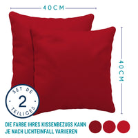 1 x RAW Customer Returns Dreamzie Pillowcases Set of 2 - Red - for Pillows 40 x 40 cm - 100 Jersey Cotton - Cotton Pillowcase - Bed Cushion Cover - Pillow Protector - RRP €10.07