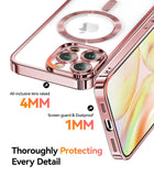 1 x RAW Customer Returns Meifigno Clear Case Compatible with iPhone 15 Pro, Compatible with Magsafe Glitter Card Hand Strap Camera Protection Transparent Case for iPhone 15 Pro 6.1 Women Girls, Rose Gold - RRP €19.15