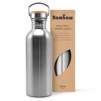 1 x RAW Customer Returns Bambaw Single-walled stainless steel drinking bottle, stainless steel drinking bottle 750ml, non-insulated stainless steel water bottle, drinking bottle 750ml, 750ml metal water bottle, unisex, metal drinking bottle - RRP €18.37