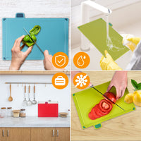 1 x RAW Customer Returns BYbrutek 4-Piece Plastic Cutting Boards,Colors Multicolored Kitchen Cutting Board,Portable Non-Slip Antibacterial Cutting Board,Safe BPA-Free,Portable,Non-Toxic,Antibacterial - RRP €27.76