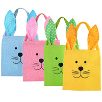 2 x RAW Customer Returns Pack of 4 Easter bags with ears, Easter bunny bags, Easter bags, non-woven fabric, souvenir bags with handles, Easter gift bags, Easter bags bunny  - RRP €26.18